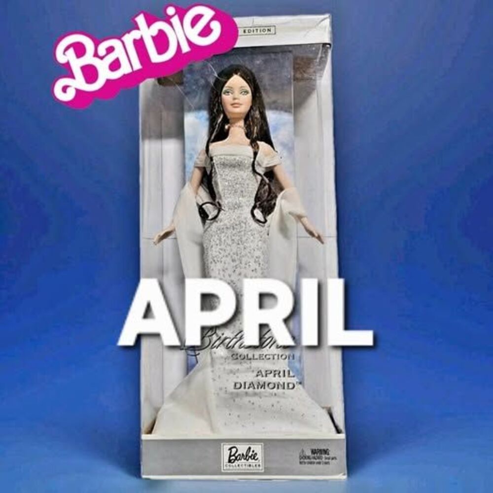 Birthstone Barbie APRIL 💎 DIAMOND 💎 Doll 2002 MATTEL B3412 NRFB New in Box